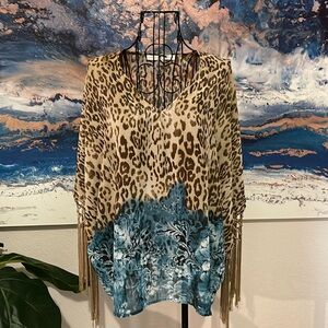 Boston Proper leopard poncho